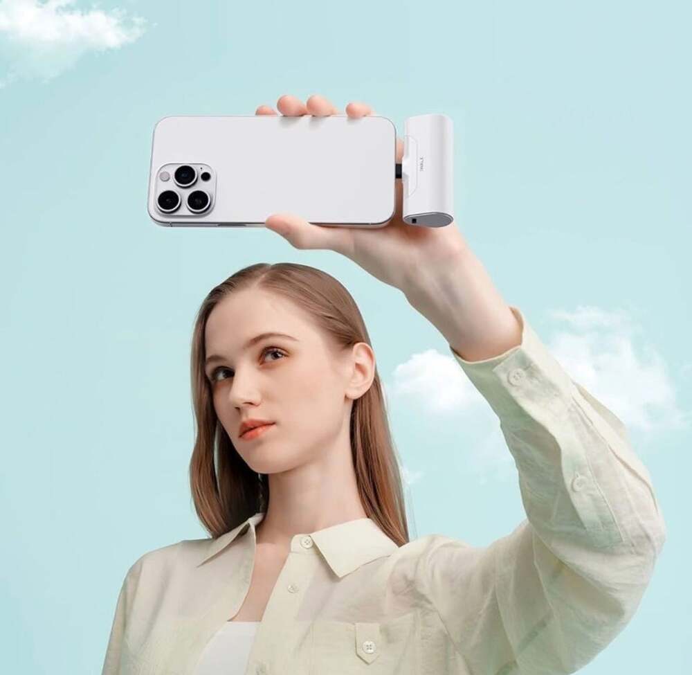 iWALK LinkPod 4500mAh USB-C Portable Battery Charger for iPhone (White)